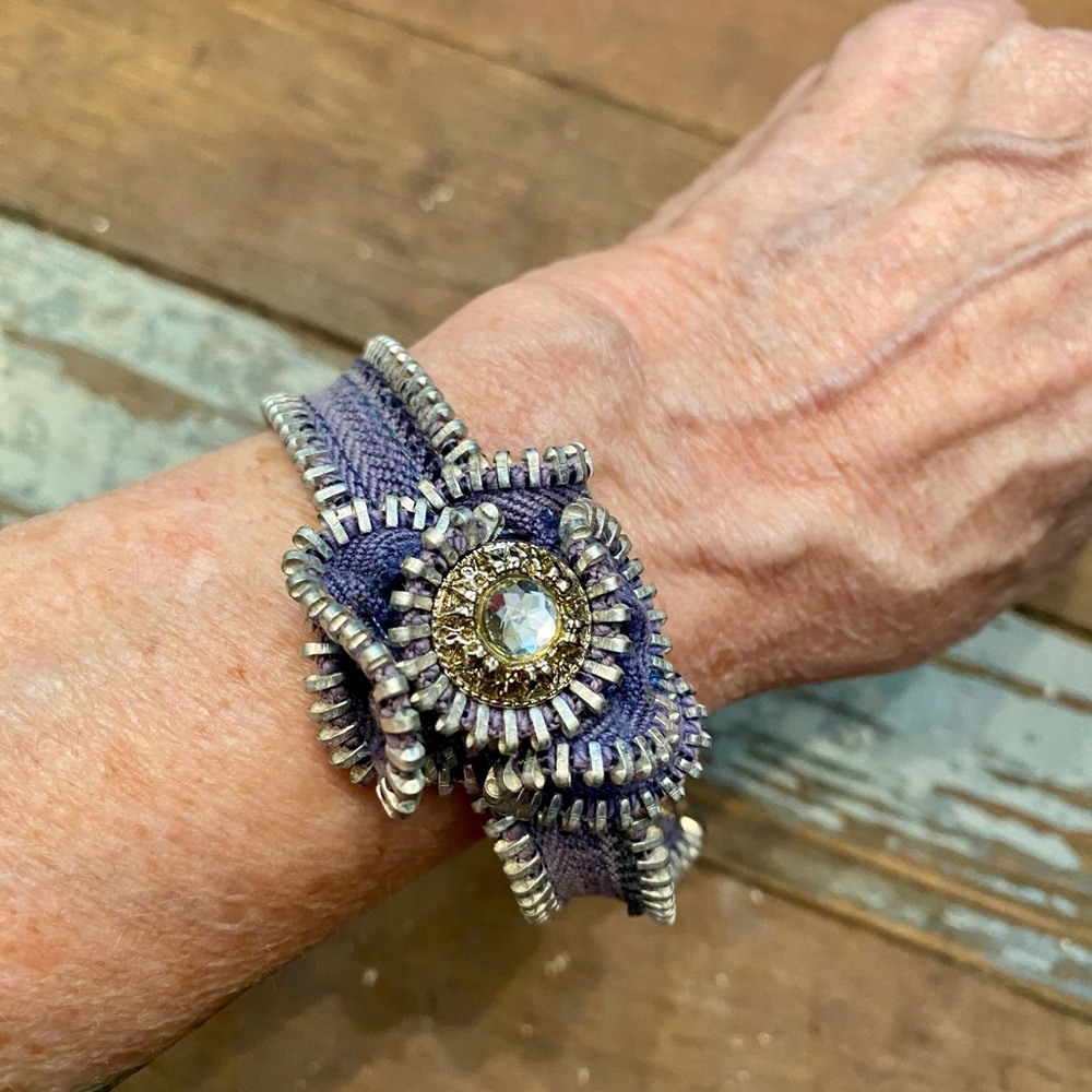Upcycled Zipper Bracelet.